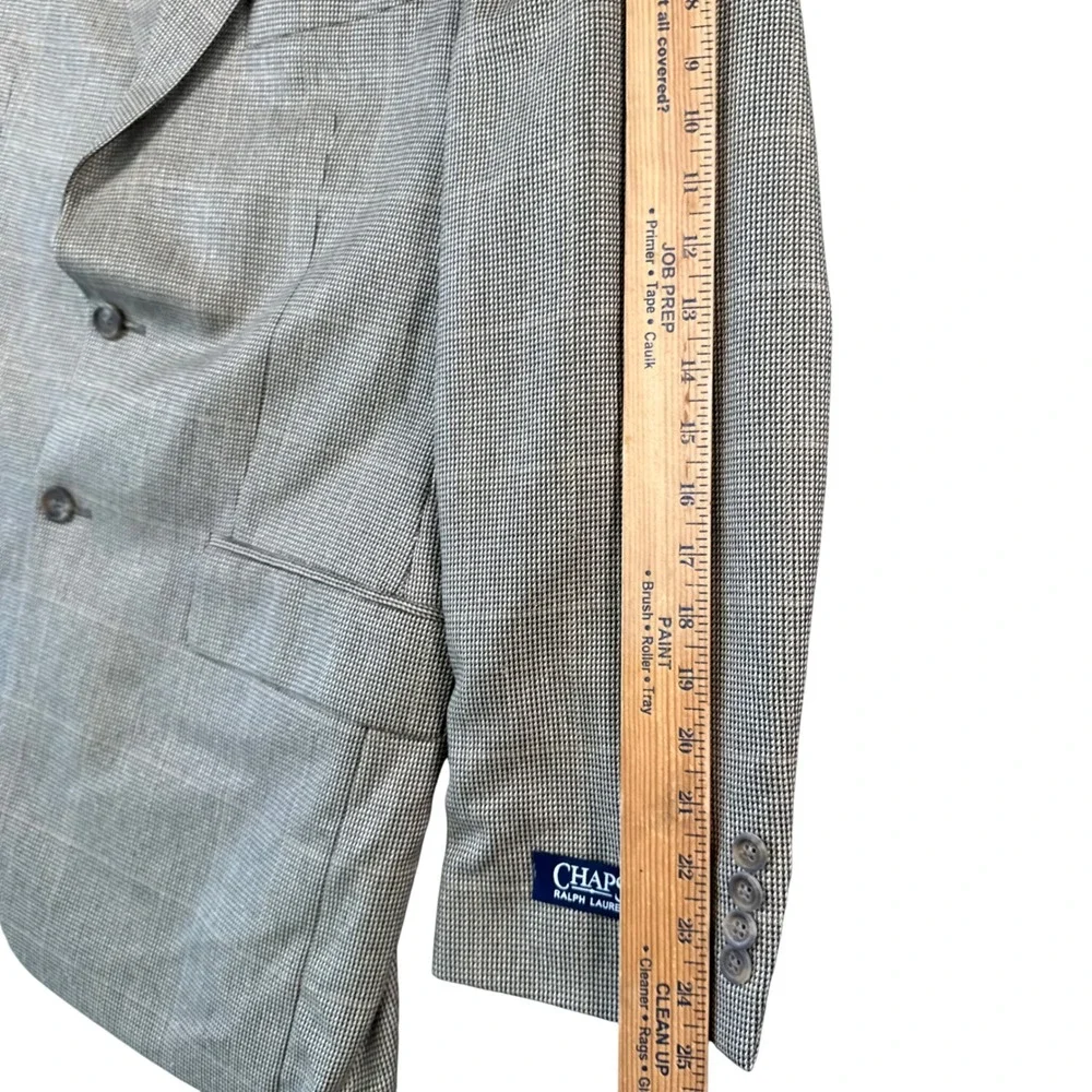 VTG Chaps Ralph‎ Lauren Blazer 40R Tan Plaid Old Money Tradcore Ivy League New